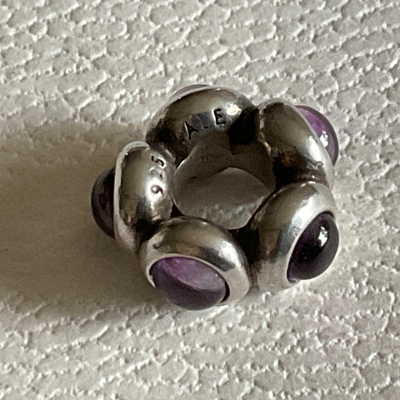 Pandora Silver and Purple Charm Bracelet - Picture 3 of 3